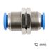 Metal Bulkhead Str. Connector 12mm